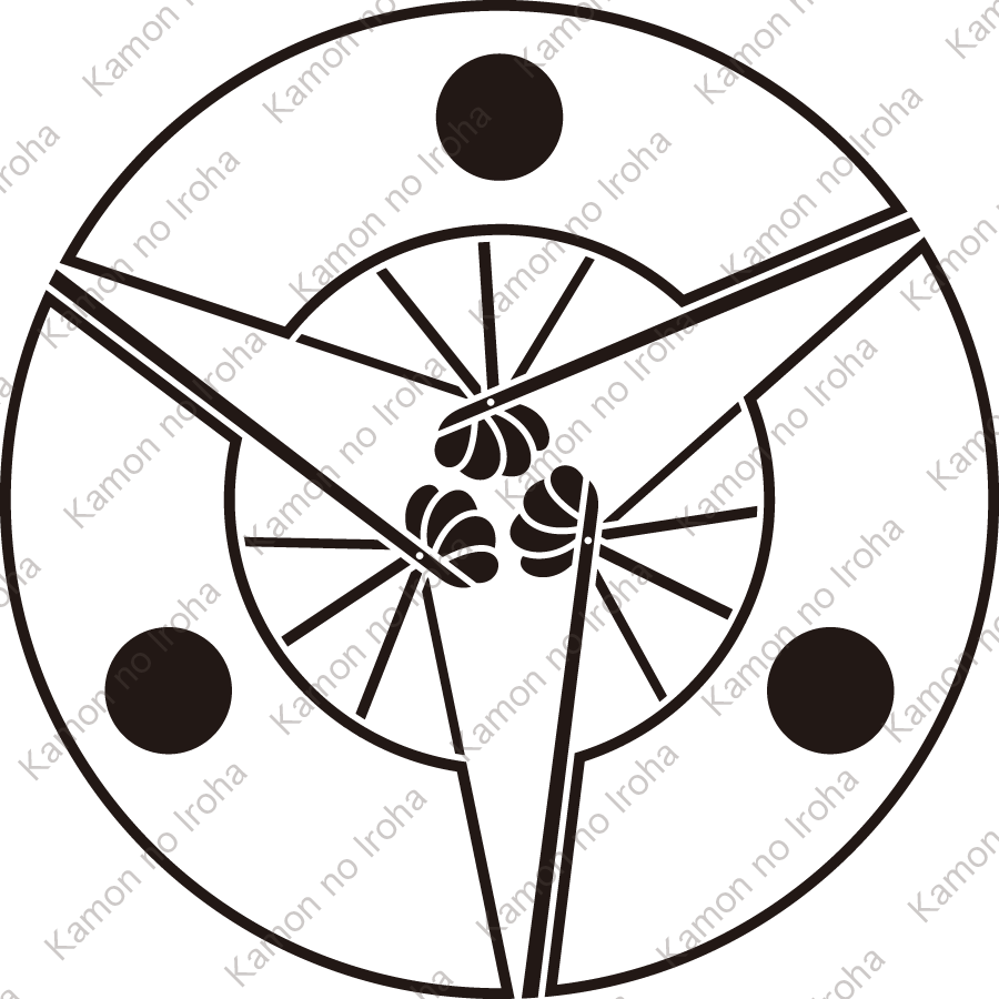 陰三つ日の丸扇紋