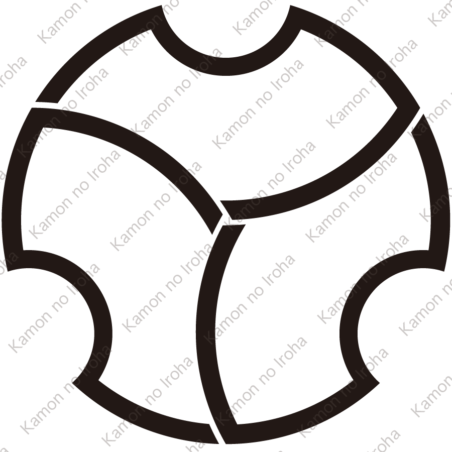 陰三つ捻じ地紙紋