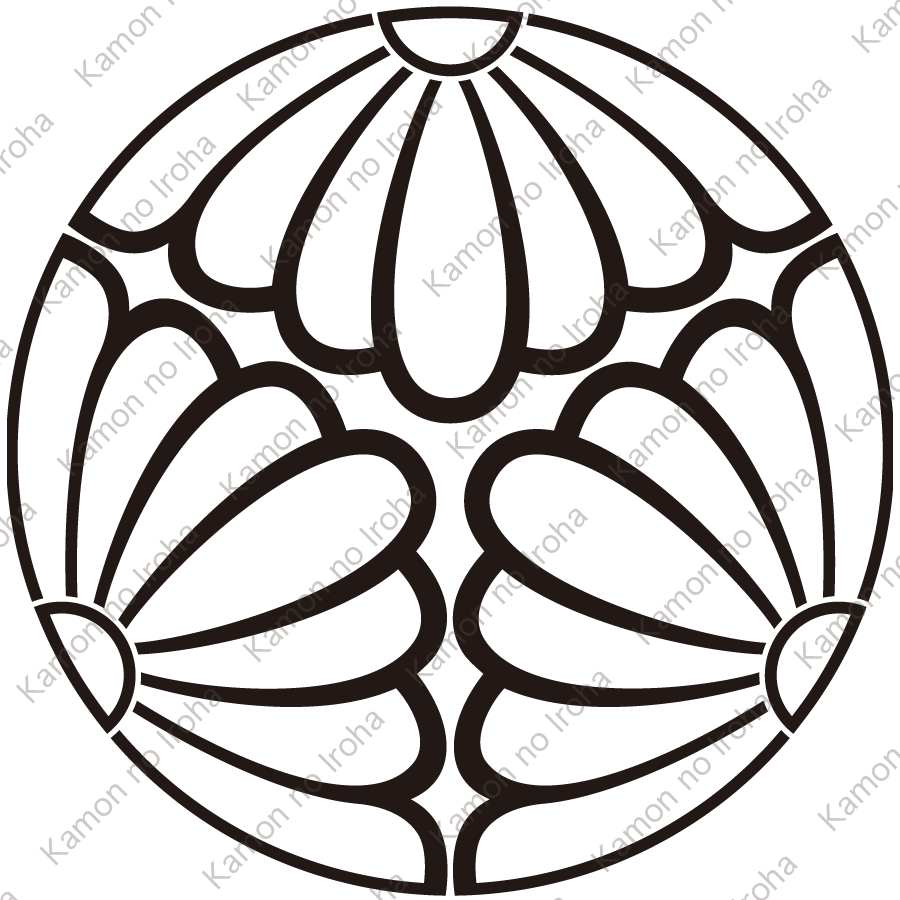 陰三つ割り菊紋