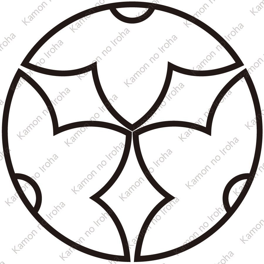 陰三つ割り梔子紋