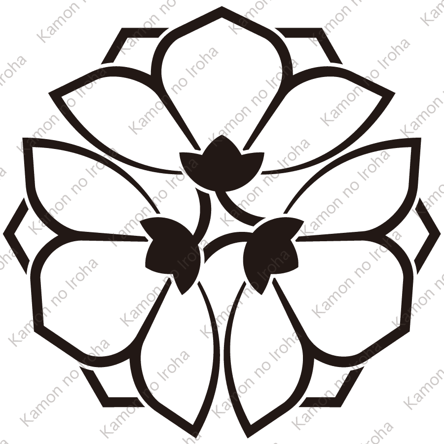 陰三つ横見八重桔梗紋