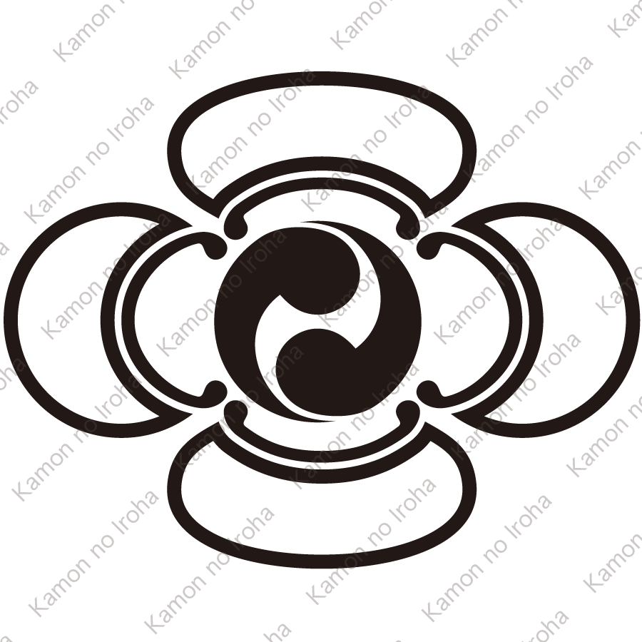 陰木瓜に二つ巴紋
