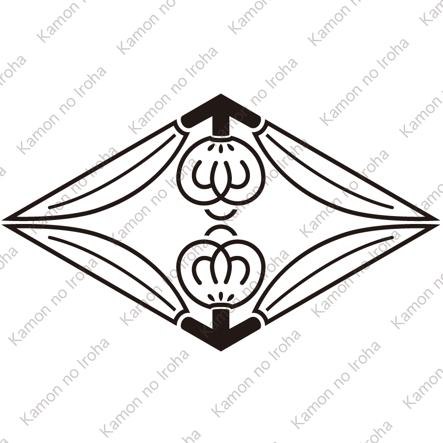 陰対い茶の実菱紋