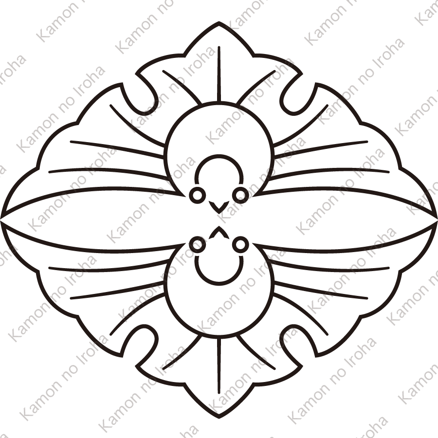 陰対い張ら雀菱紋