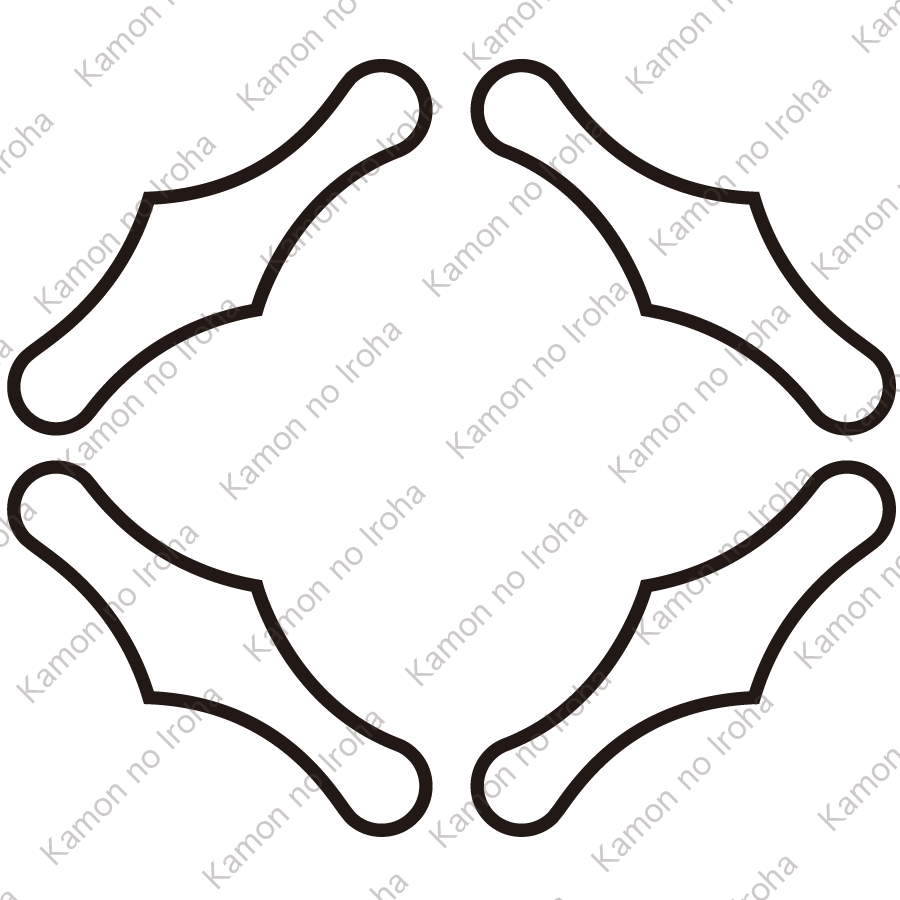 陰の四つ編み目菱紋