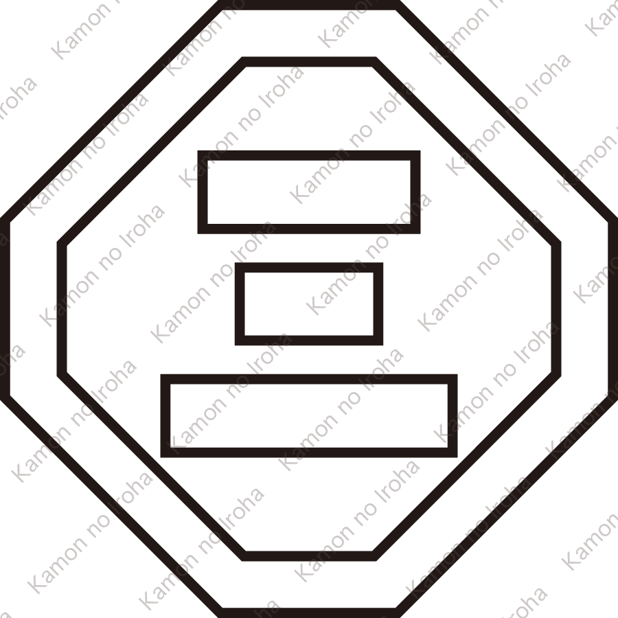 陰折敷に三文字紋
