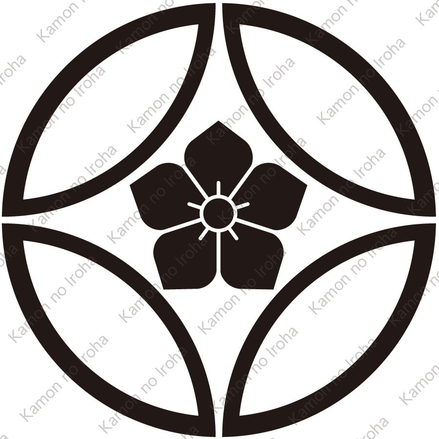 陰七宝に桔梗紋