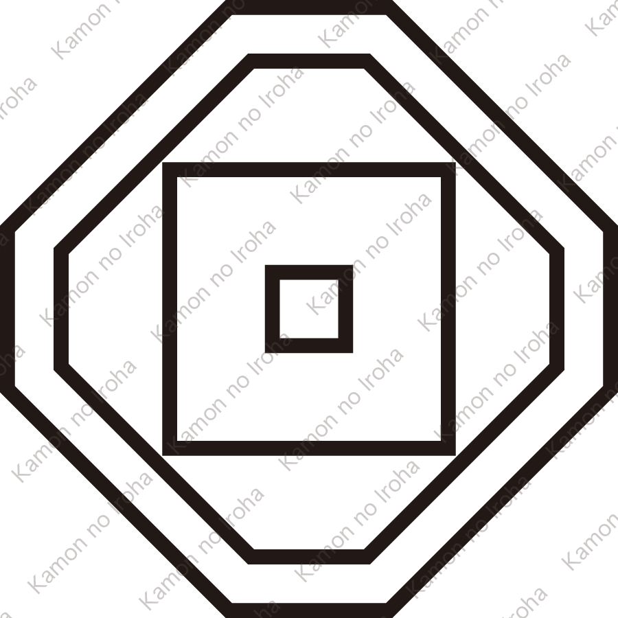 陰隅切り角に平釘抜紋