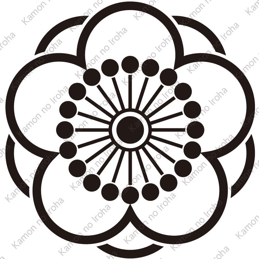 陰八重向う梅紋