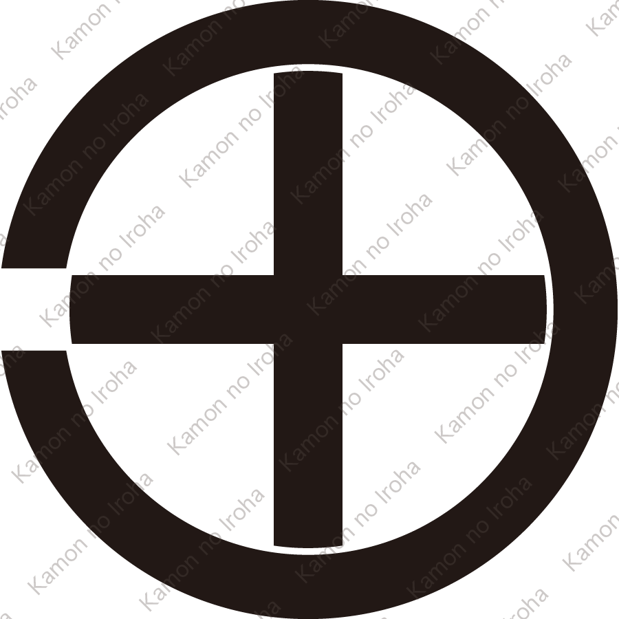 欠け輪に十字久留子紋