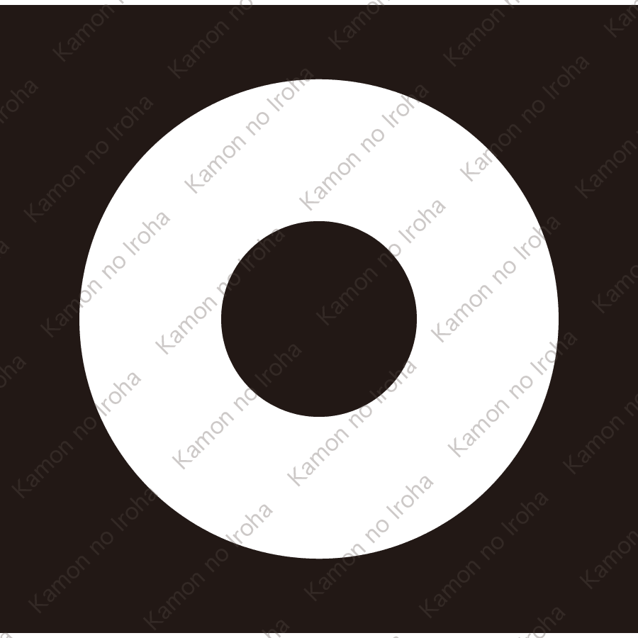 角持ち地抜き蛇の目紋