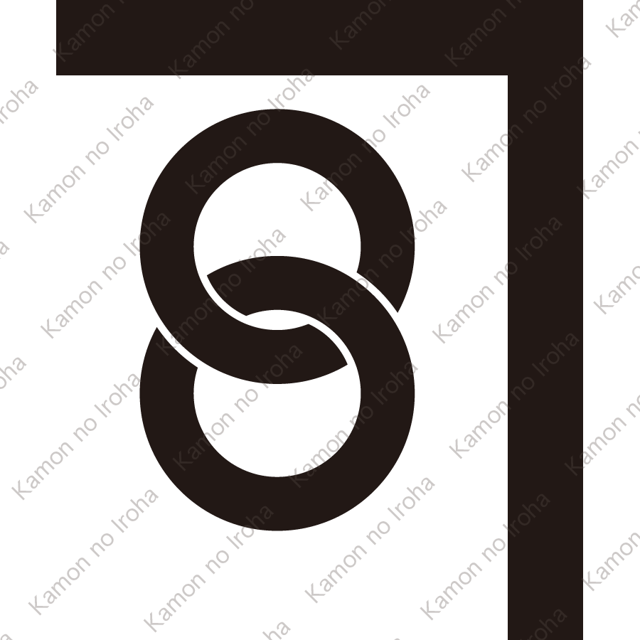 曲尺に竪輪違い紋