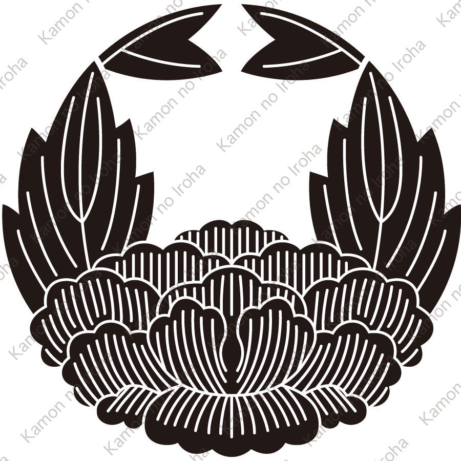 蟹形杏葉牡丹紋