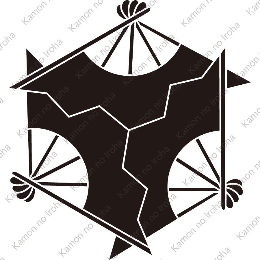 重ね合せ三つ雁木扇紋