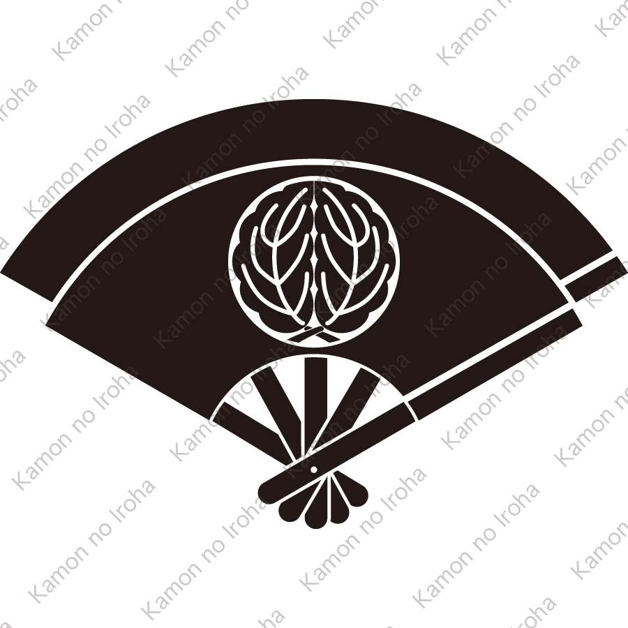 重ね扇に抱き柏紋