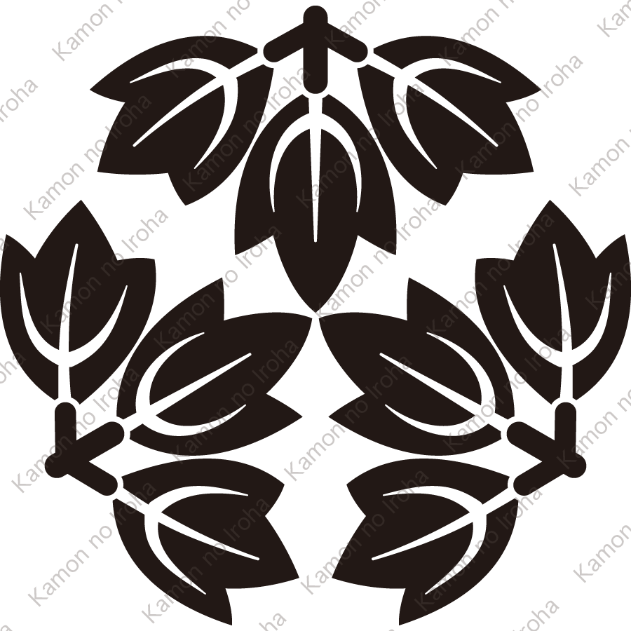 頭合せ九枚牡丹葉紋