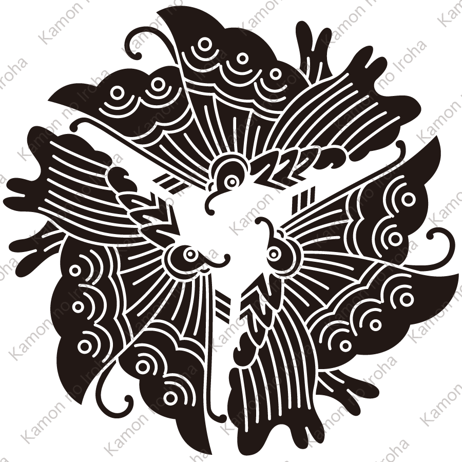 頭合せ三つ揚羽蝶紋