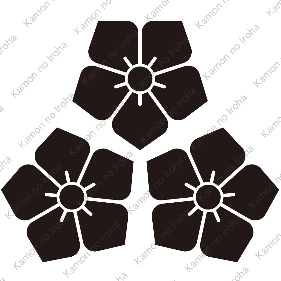 頭わせ三つ桔梗紋