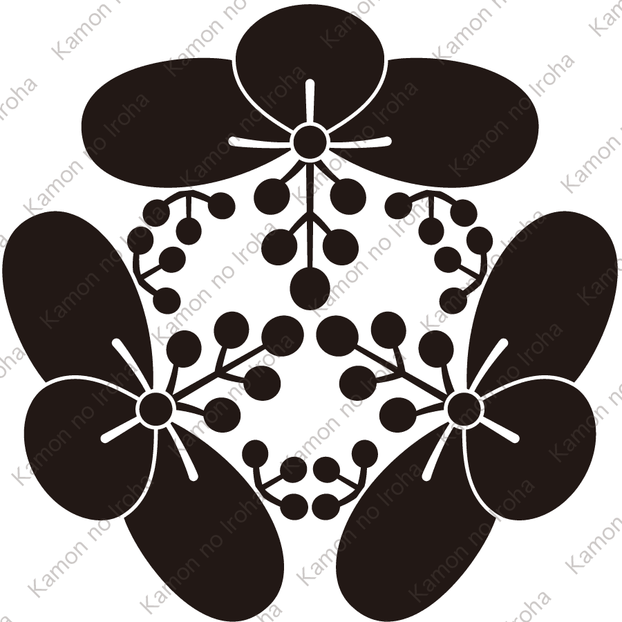 頭合せ三つ光琳桐紋