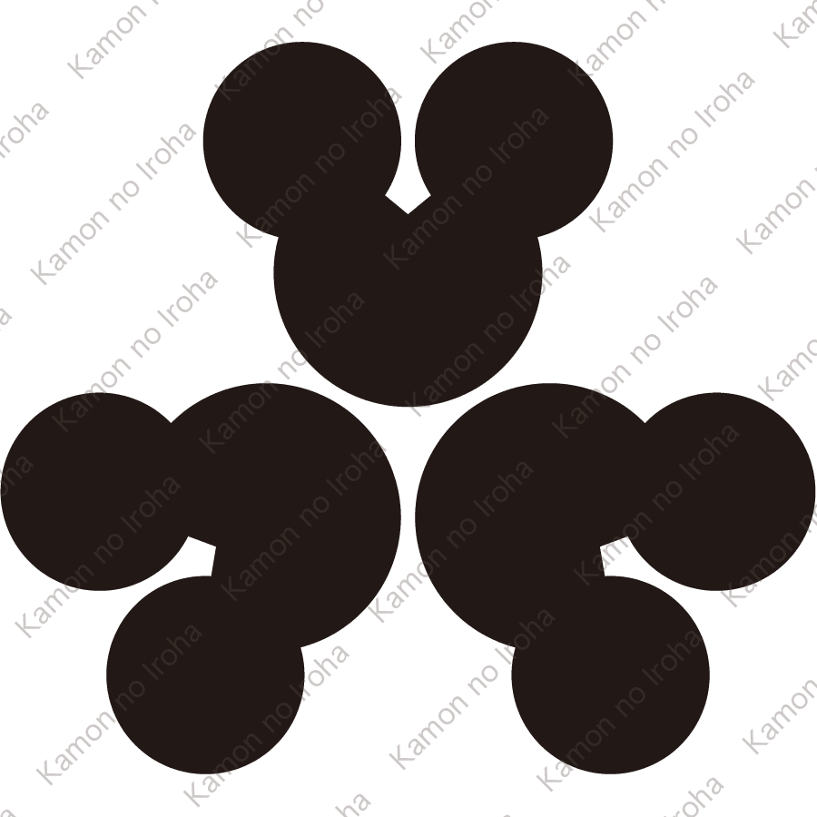 頭合せ三つ洲浜紋