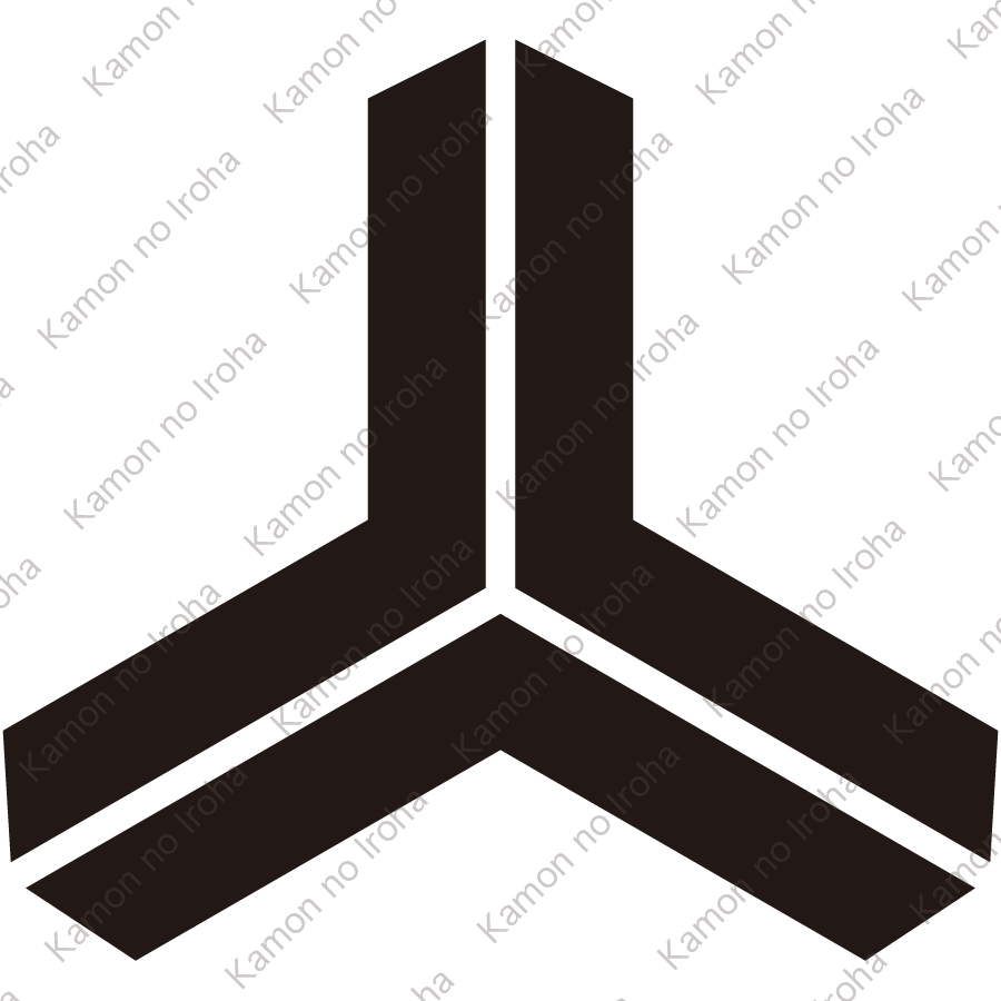 頭合せ三つ山形紋