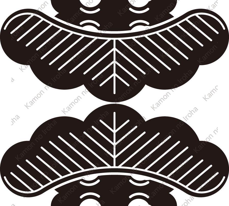 頭合せ対い松紋