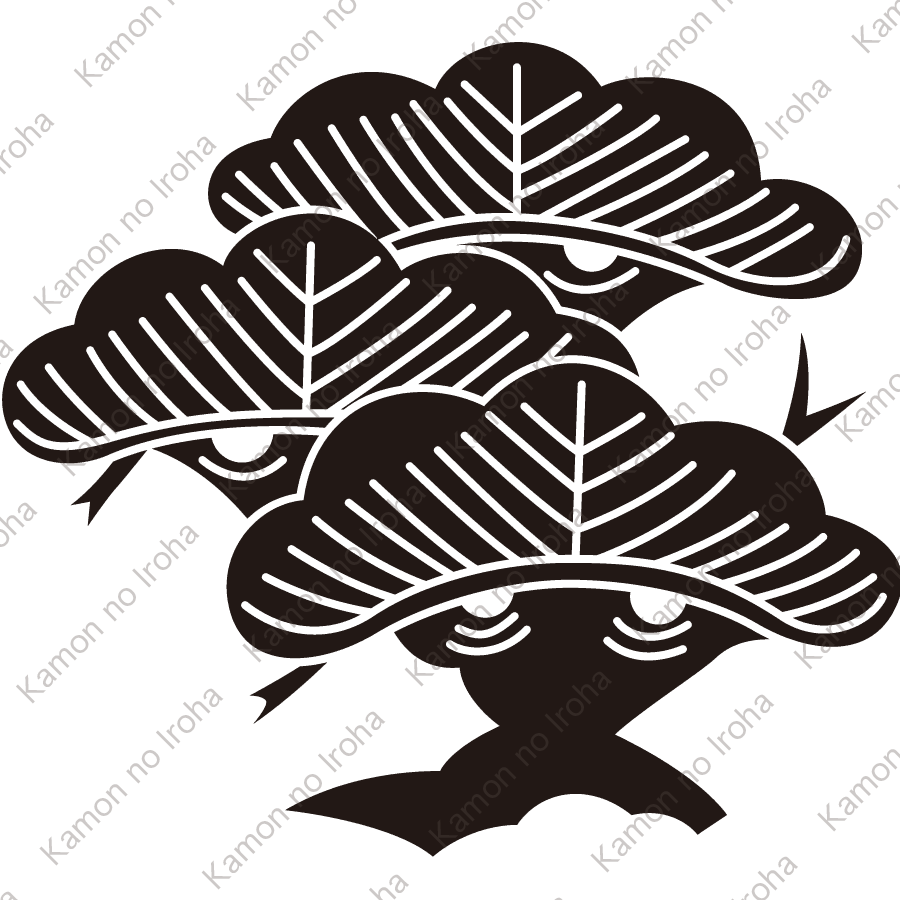 変り荒枝付き三階松紋