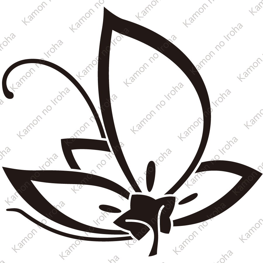 変り中陰裏桔梗飛び蝶紋