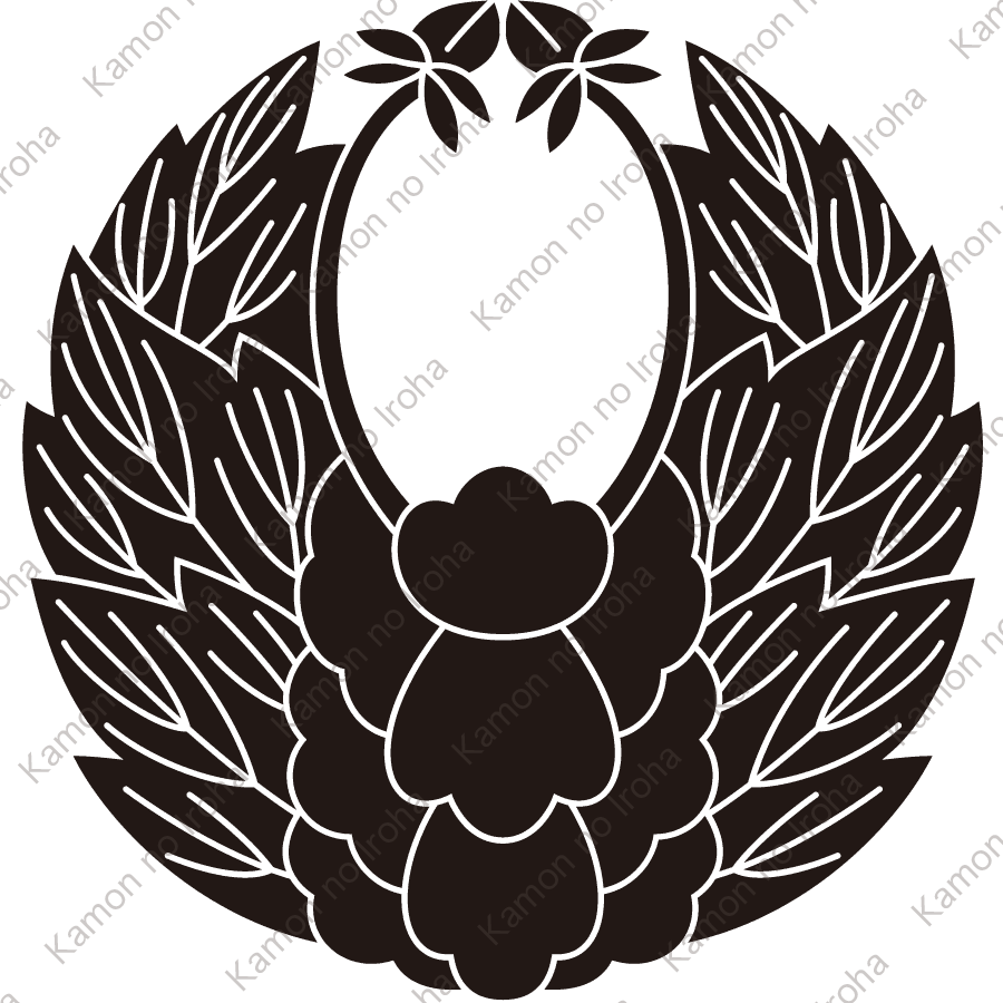 変り浮線牡丹紋