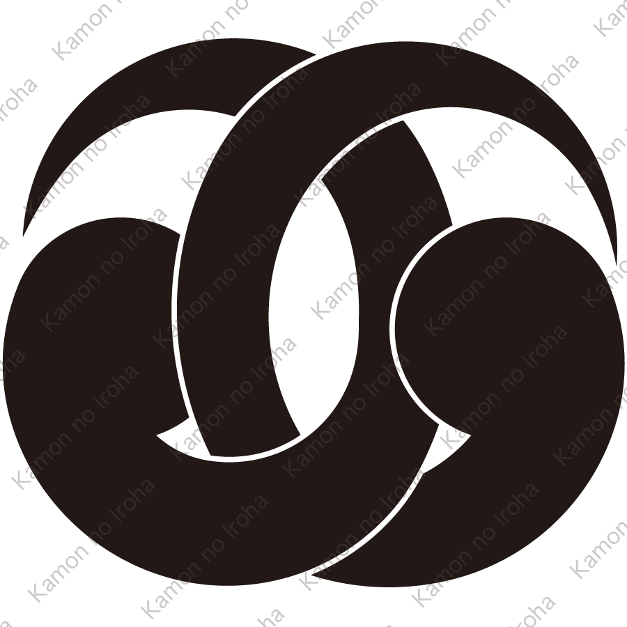 変り二つ組み合せ巴紋