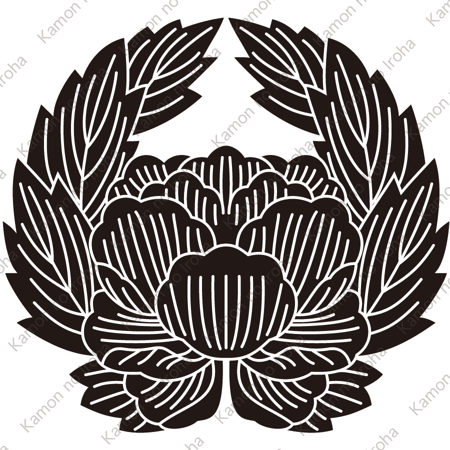 変り葉上り牡丹紋