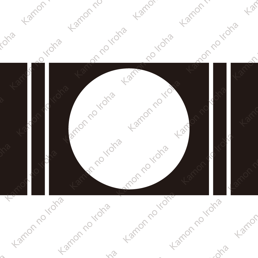 変り岩城櫺子に月紋