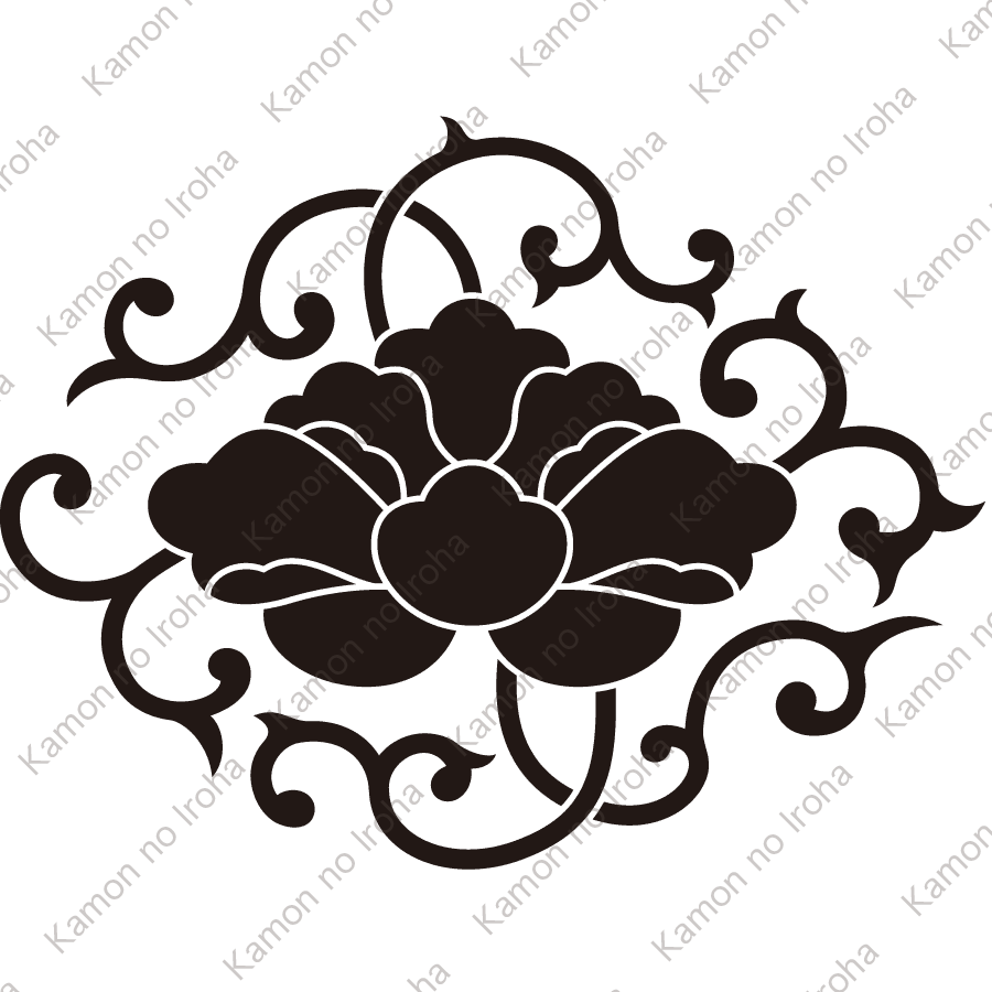 変り唐草牡丹紋