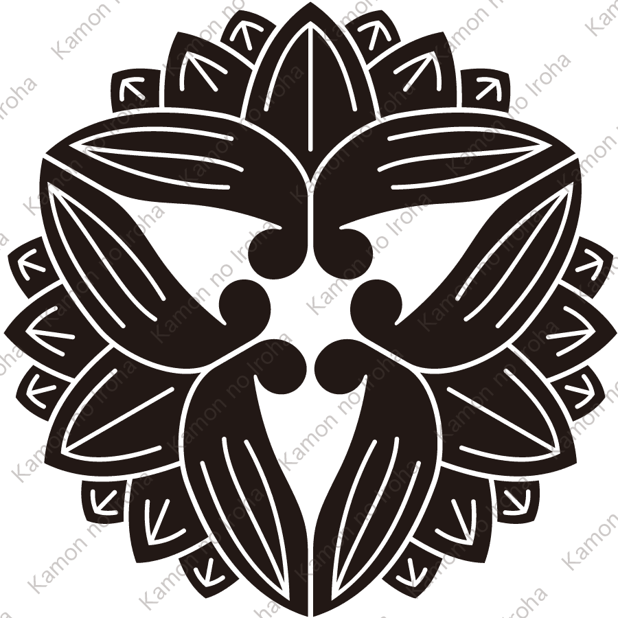 変り三つ向い茗荷崩し紋