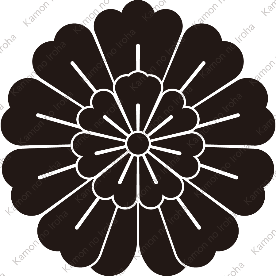 変り向う山吹紋