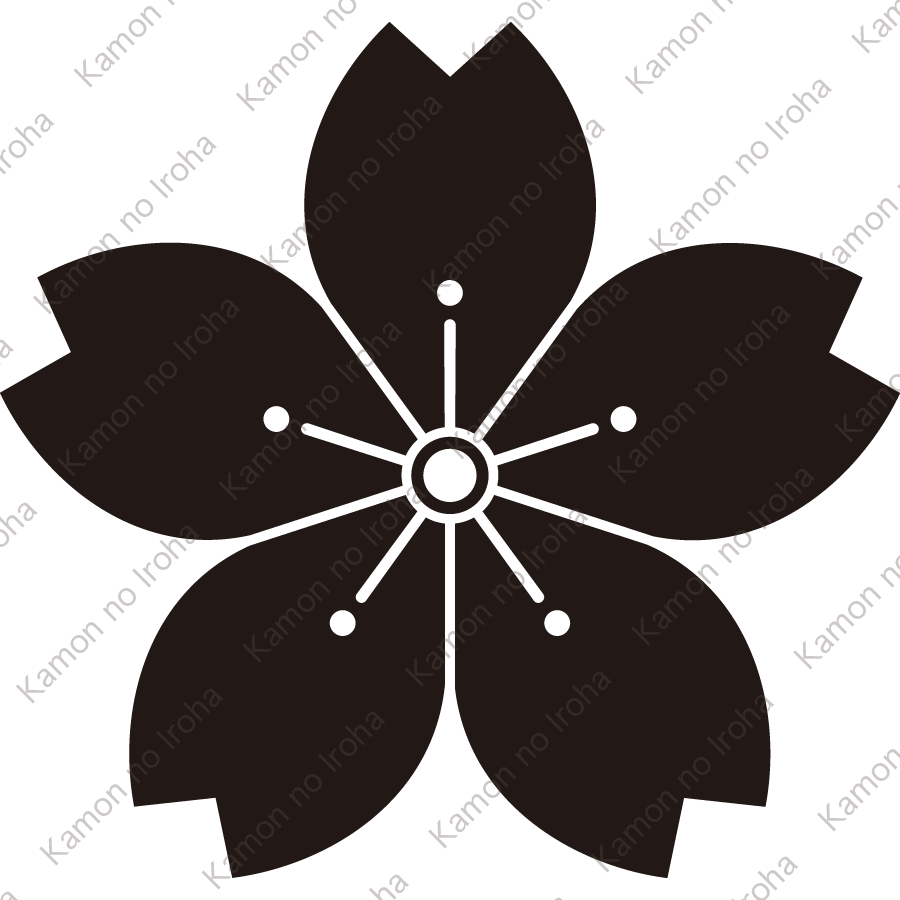 変り向う山桜紋