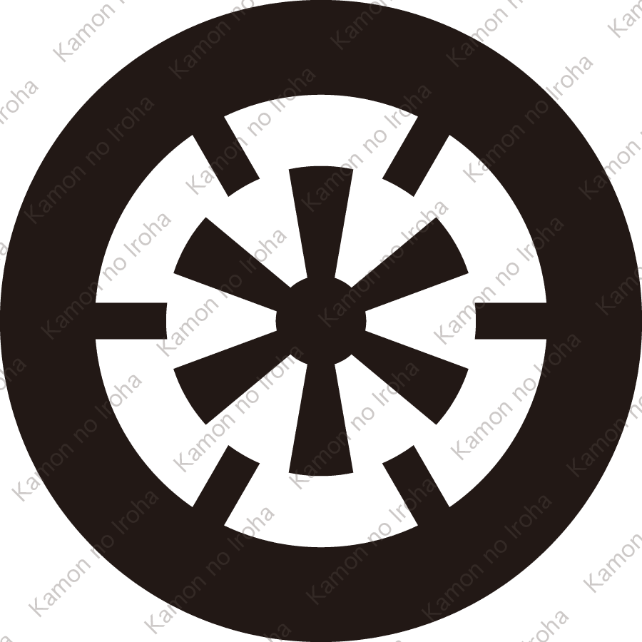 変り六本骨源氏車紋