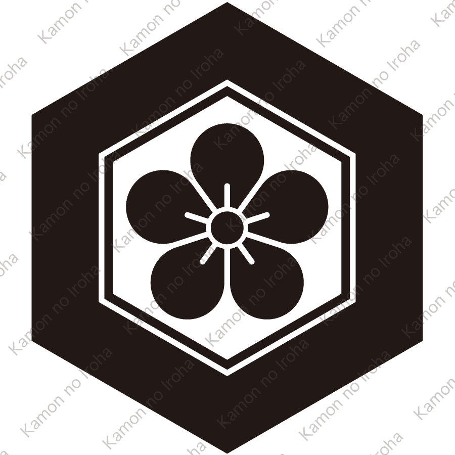 亀甲に梅の花紋