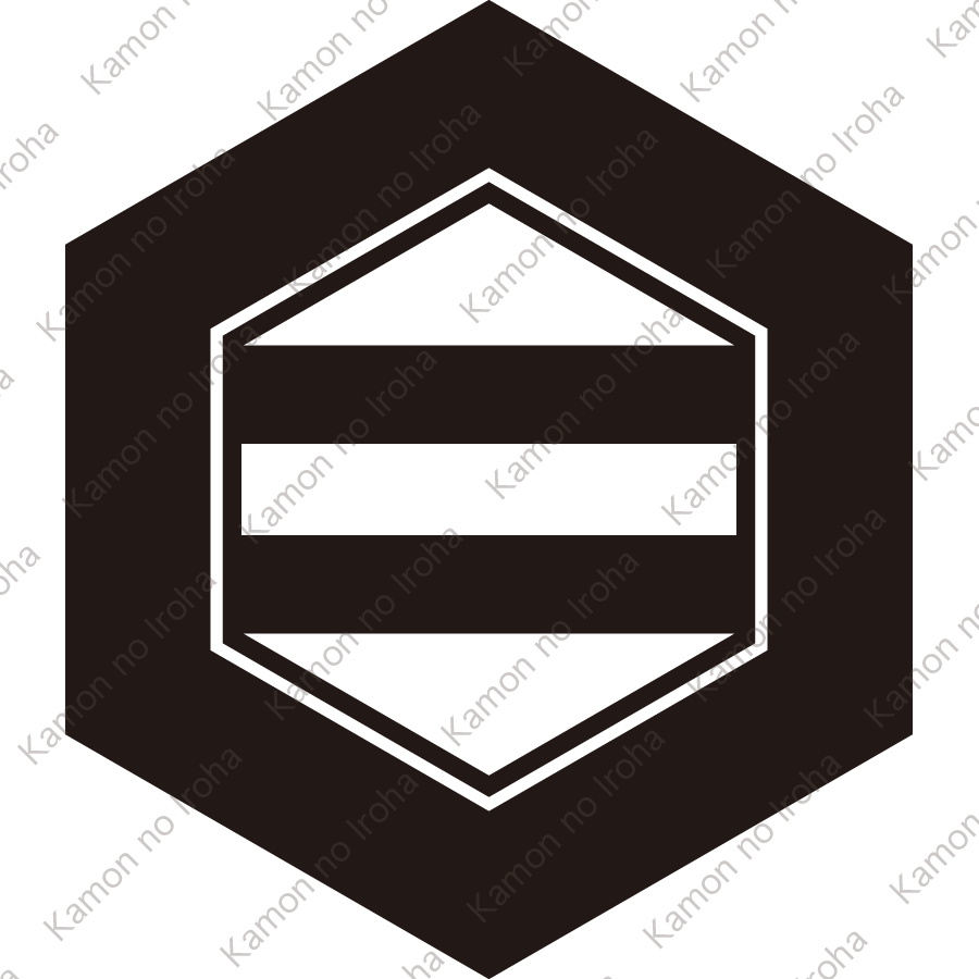 亀甲に二つ引き紋