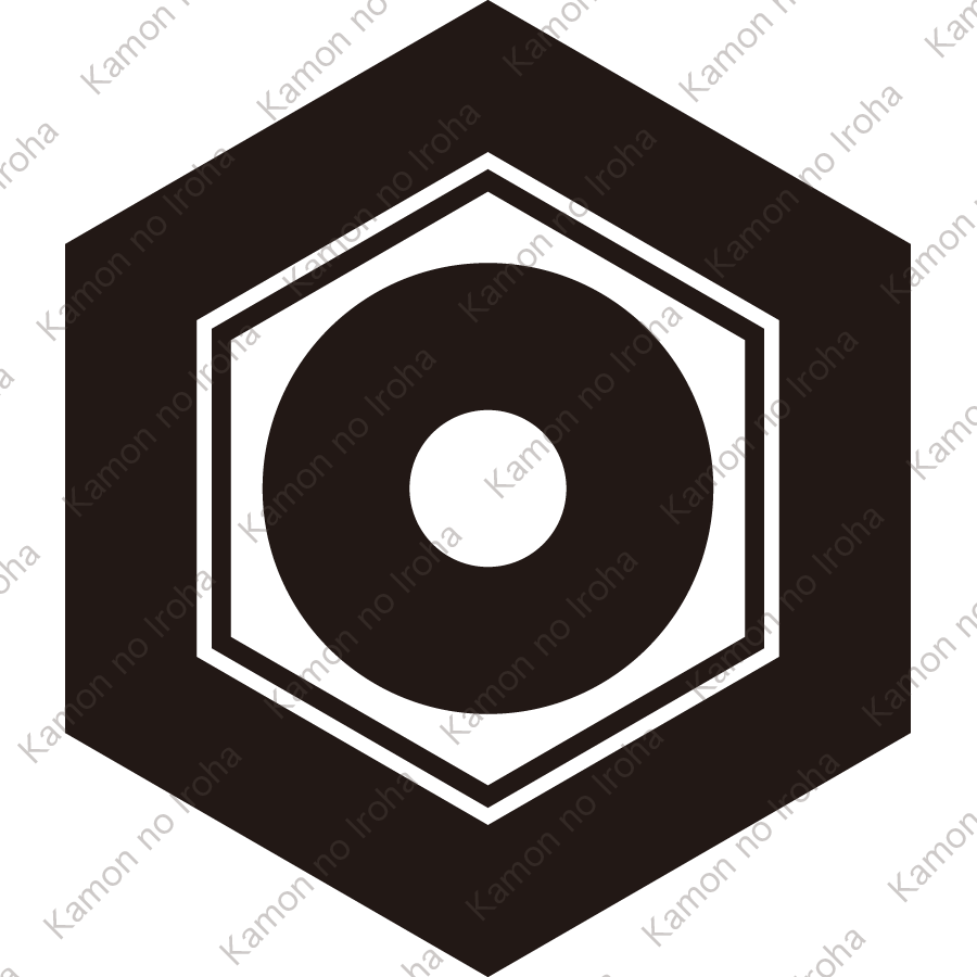 亀甲に蛇の目紋