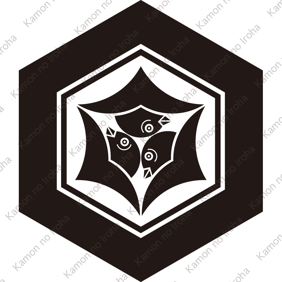 亀甲に頭合せ三つ雁金紋