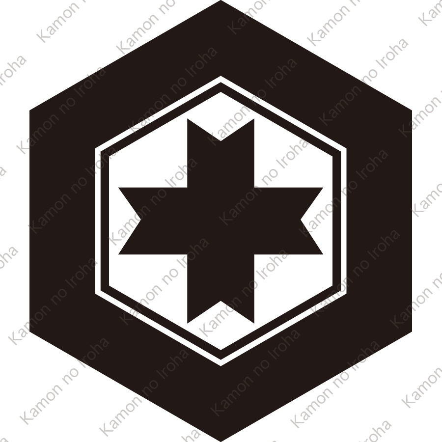 亀甲に切り竹十字紋