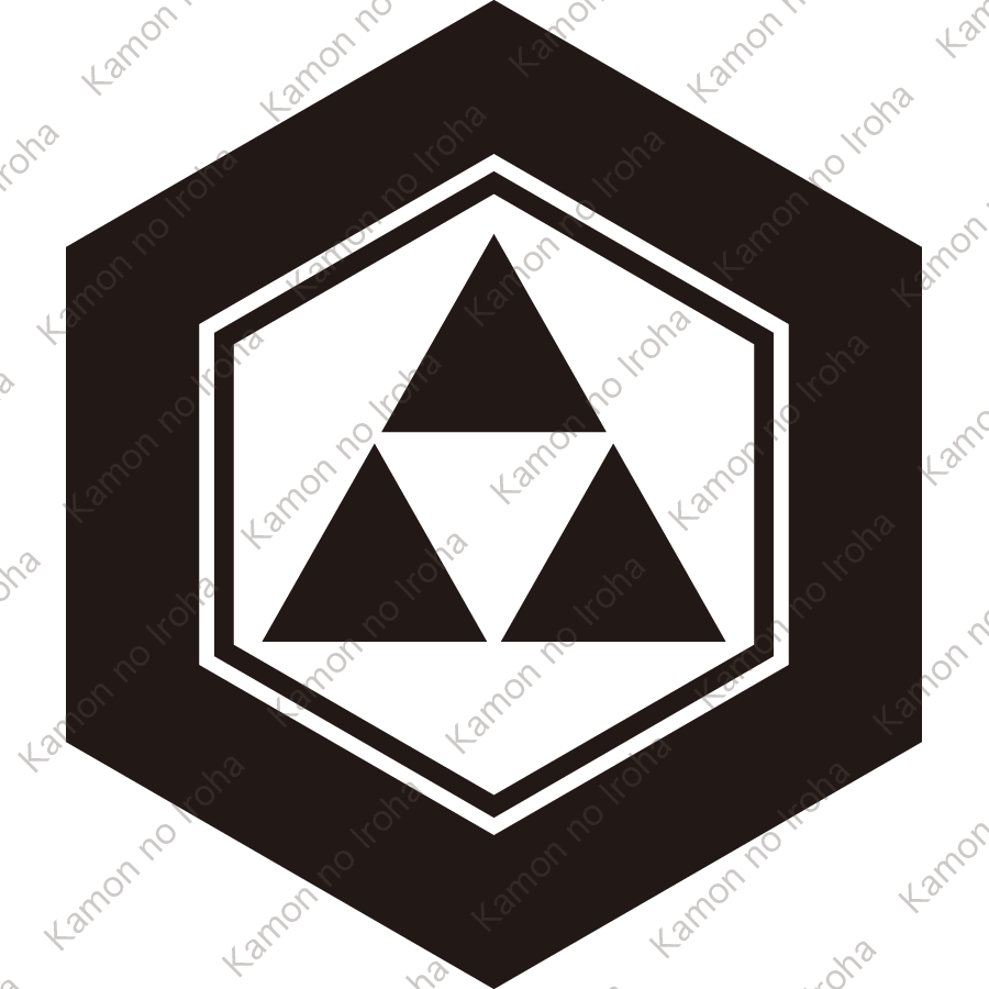 亀甲に三つ鱗紋