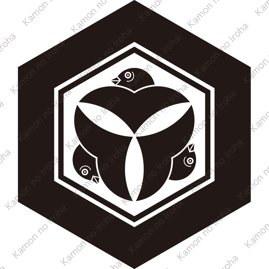 亀甲に尻合せ三つ雁金紋