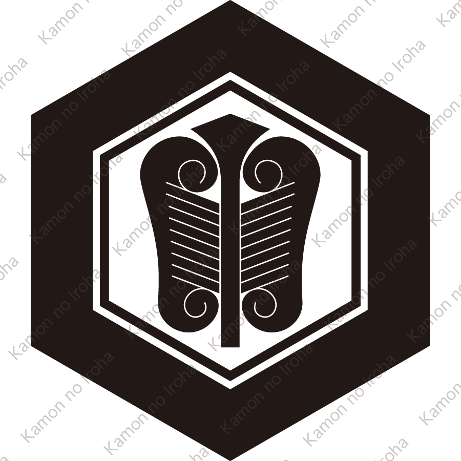 亀甲に唐団扇紋