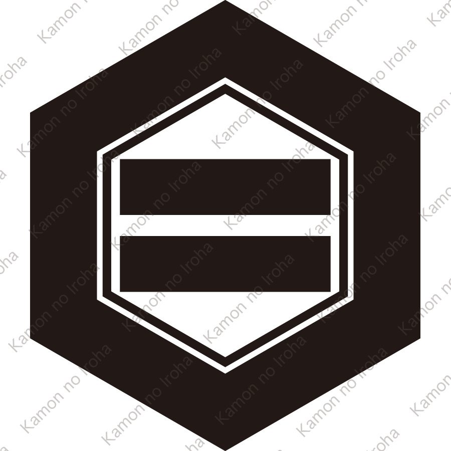 亀甲内に二つ引き紋