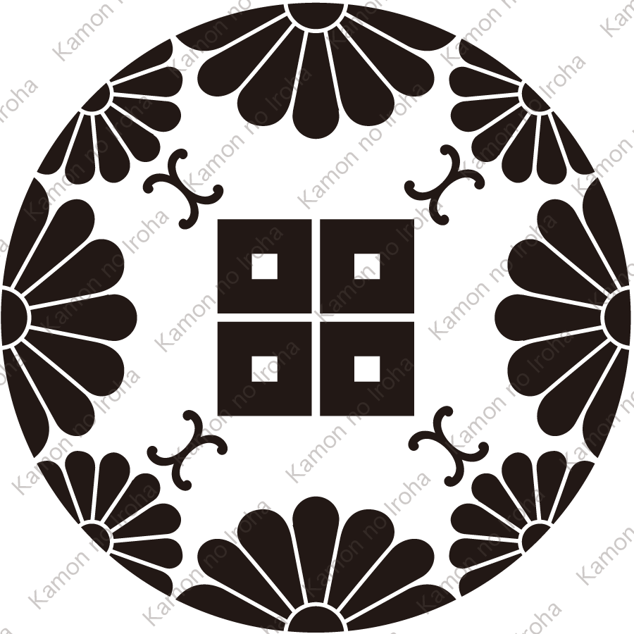 菊浮線綾に平四つ目紋
