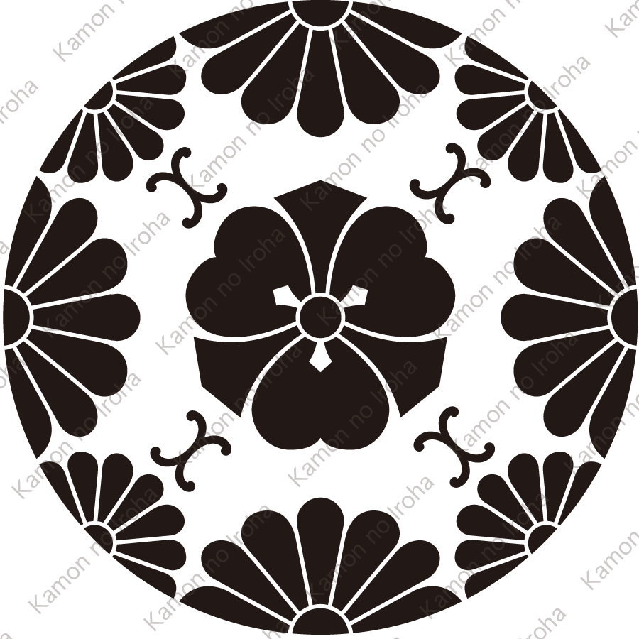 菊浮線綾に剣片喰紋