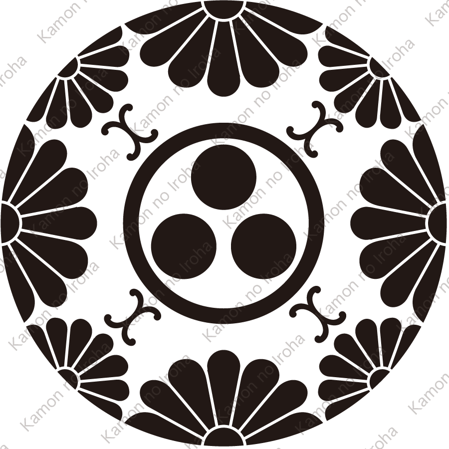 菊浮線綾に丸に三つ星紋