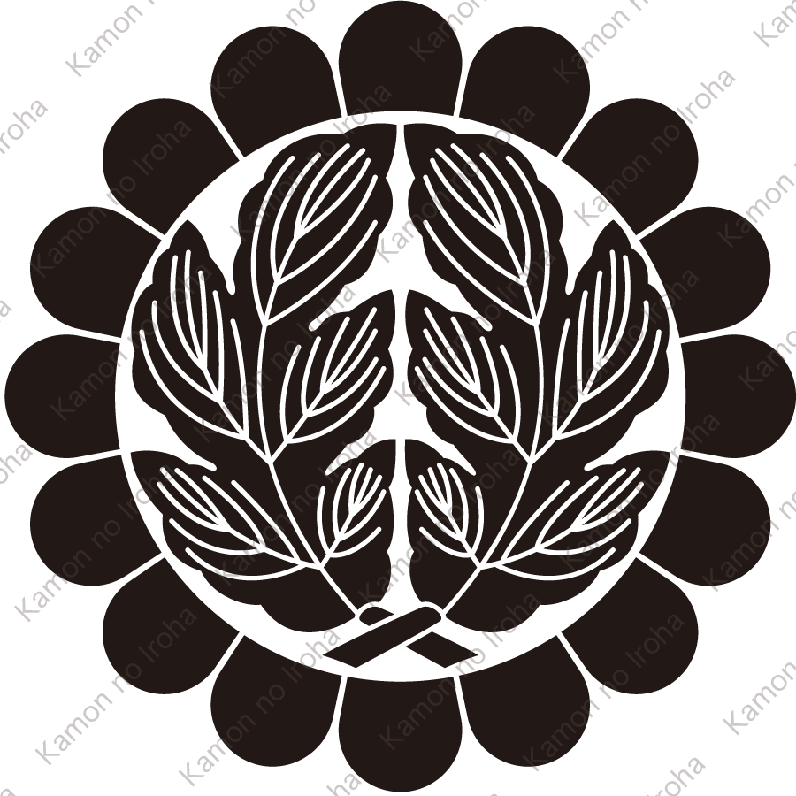 菊輪に抱き菊の葉紋